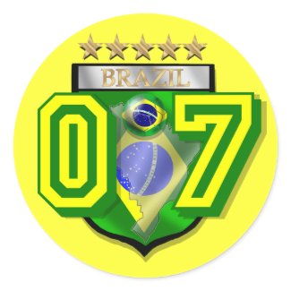 Brazil number 7 soccer players sticker sticker