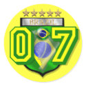 Brazil number 7 soccer players sticker by BrazilShirt Brazil number 7 soccer players sticker