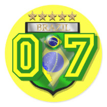 Brazil number 7 soccer players sticker by BrazilShirt Brazil number 7 soccer players sticker