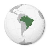 Brazil (orthographic projection) magnet