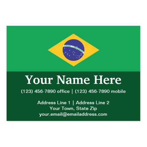 Brazil Plain Flag Business Card Templates (front side)