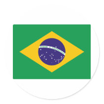 Brazil Round Stickers