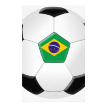 Brazil Soccer Ball Customized Stationery