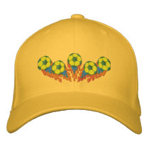 Brazil Soccer Explosion Embroidered Baseball Caps