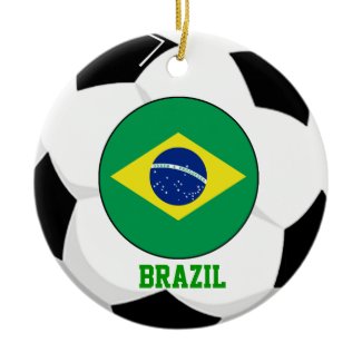 Brazil Soccer Fan Ornament 5 Times World Cup Champ ornament