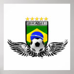 Brazil soccer shield for Brasileiro futebol fas posters