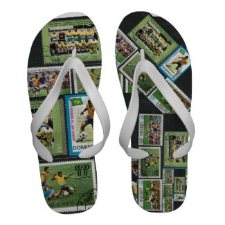 Brazil team football soccer cariocas Flip-Flops
