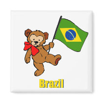 Brazil Teddy Bear Refrigerator Magnets