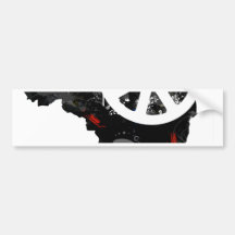 Brazil Trendy Peace Sign with Brazilian map Bumper Sticker