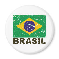 Brazil Vintage Flag Refrigerator Magnet