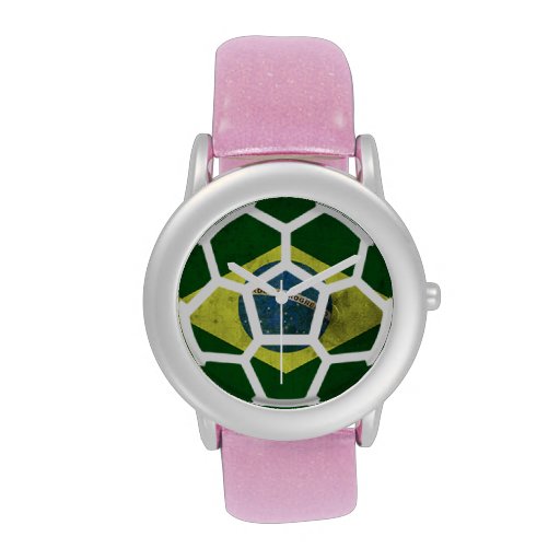 Brazil Kid's Pink Glitter Strap Watch