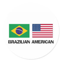 Brazilian American stickers by flagshirt Brazilian American stickers