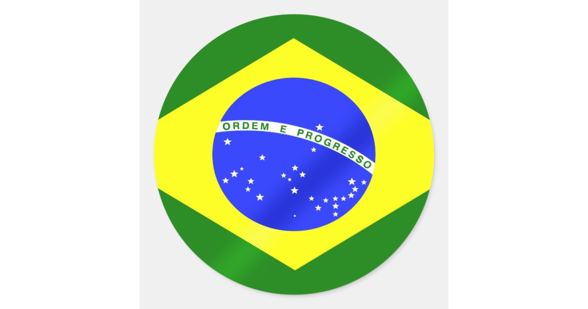 Brazilian flag of Brazil gifts and tees Classic Round ...