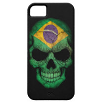 Brazilian Flag Skull on Black iPhone 5 Case