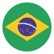 Brazilian flag round stickers