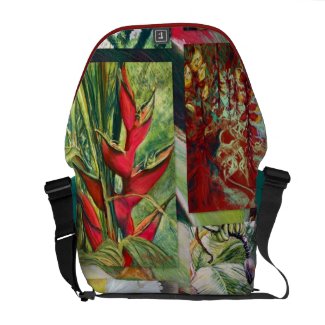 Brazilian Floral collage Commuter Bags