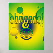 Brazilian Gifts Thank You / Obrigado + Smiley Face Posters