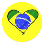 Brazilian heart Brazil flag love heart stickers