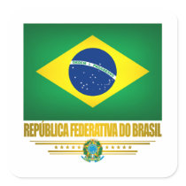 "Brazilian Pride" Square Stickers