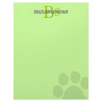 Brazilian Shorthair Breed Monogram Personalized Letterhead