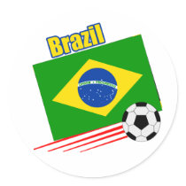 Brazilian Soccer Team Round Sticker sticker
