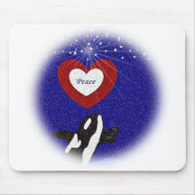 Breach for peace orca whale heart mousepad