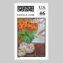 BREAD AND TULIPS POSTAGE STAMPS stamps