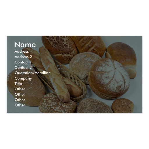 Bread assortment business card templates