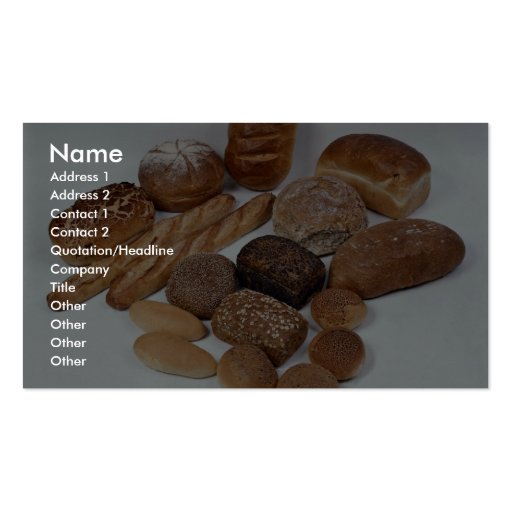 Bread assortment business cards (front side)