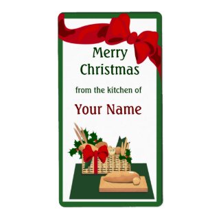 Bread Basket Christmas Gift Label label