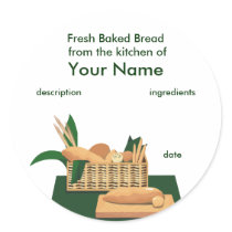 Bread Basket Product Label stickers
