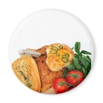 Bread Herbs Tomatoes Fridge Magnets