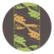 Breadfruit Leaf (Brdr) Round Sticker