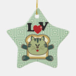 Breading Cat Green Star Ornament