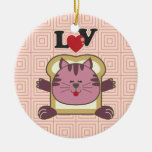 Breading Cat Pink Round Ornament