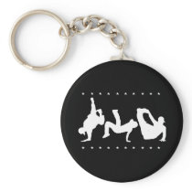 Break dance Black Keychain