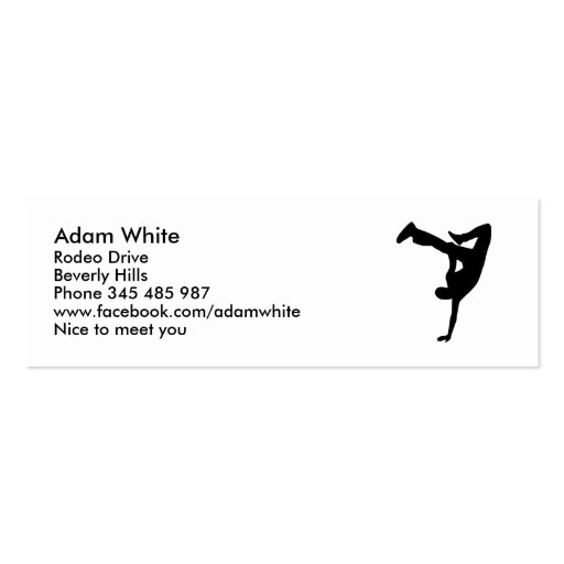 Break dance business card