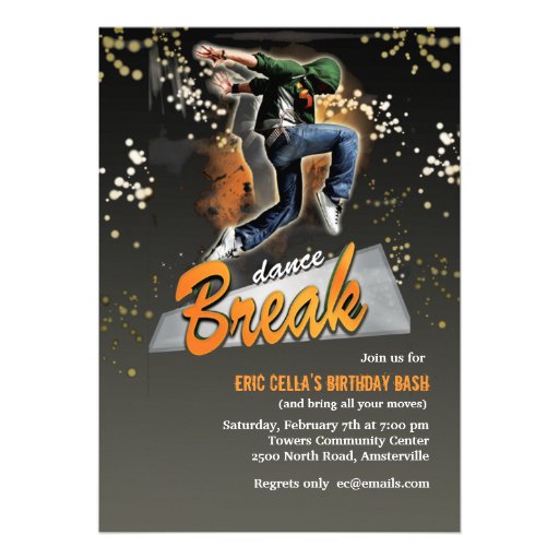 Break Dance Invitation