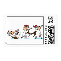 Break Dancing Christmas Cows Postage Stamp