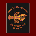 Break the Head Crawfish Postcard postcards