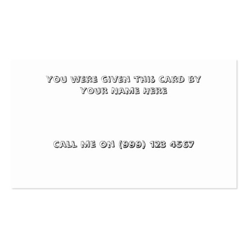 Break the ice dating business card (back side)