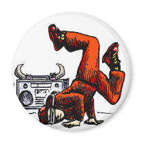 Breakdancer and Box Hip Hop Magnet