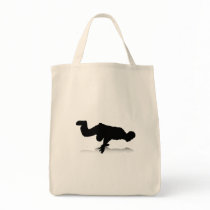 Breakdancer (on one hand) canvas bags