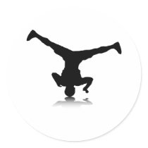 Breakdancer (spin) round stickers