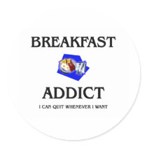 Breakfast Addict stickers by foodshirts Breakfast Addict stickers
