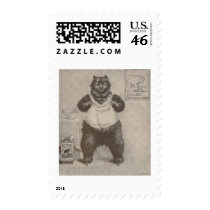 Breakfast Bear postage by pinkalmond Breakfast Bear postage