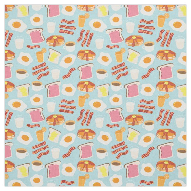 Breakfast Fun Fabric | Zazzle