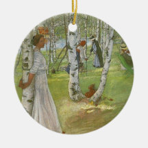 Breakfast in the Open by Carl Larsson Christmas Tree Ornament