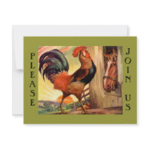 Breakfast meet-up Social Rooster Party Invitation