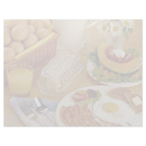 Breakfast of bacon, eggs and pitcher of milk custom letterhead